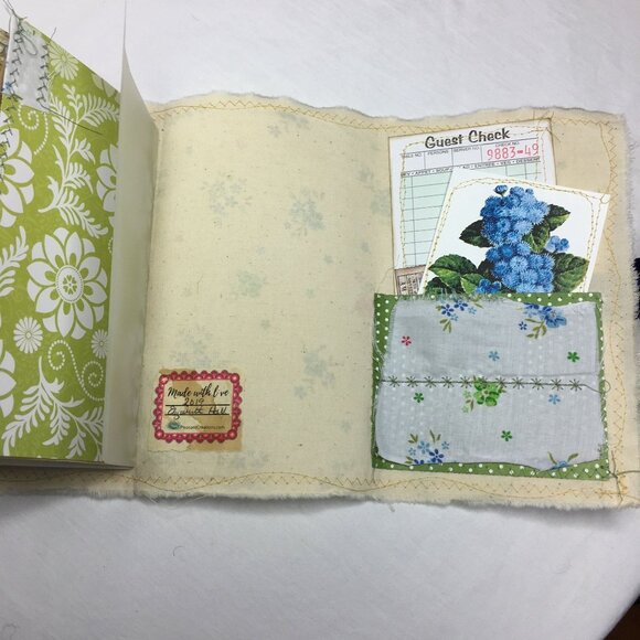 Writing Junk Journal Vintage Style Fabric Cover Diary Includes Ephemera No 9 u - Picture 10 of 10
